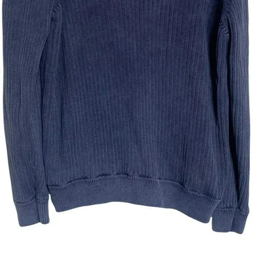 Cabela's men's L distressed blue ribbed Henley sweaters Preppy‎ Business casual